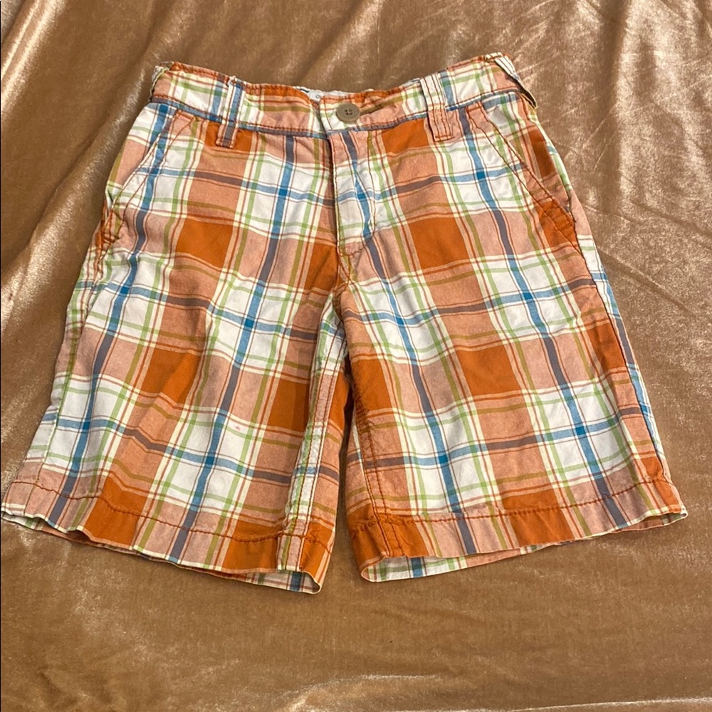 Old Navy Orange and Blue Flat Front Shorts